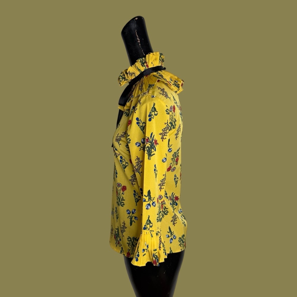 Acme Floral Yellow Ruffle Blouse - Picture 4 of 16